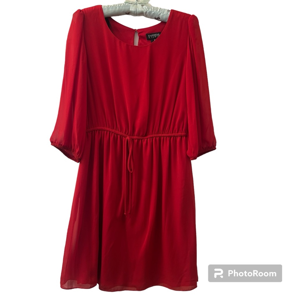 En Focus Studio Peasant Style Chiffon Dress